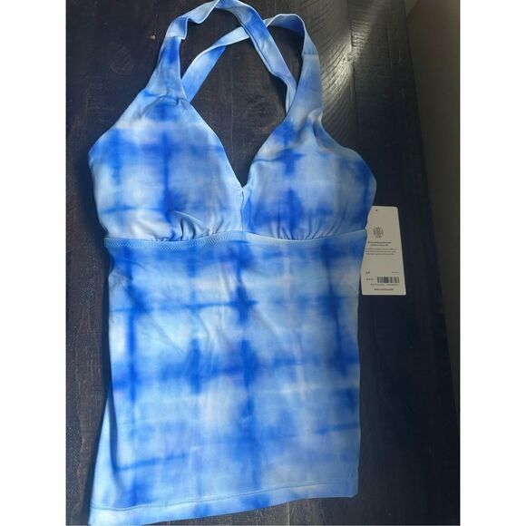 Athleta Bali blue plunge neck tankini BNWT size small - Picture 6 of 9